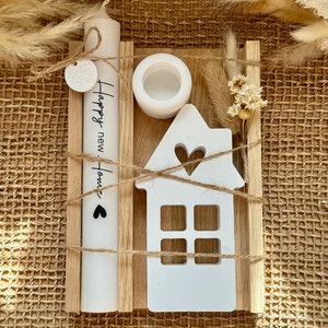 Set regalo Raysin Set regalo Light House Home Sweet Home Portacandele Candela stampata