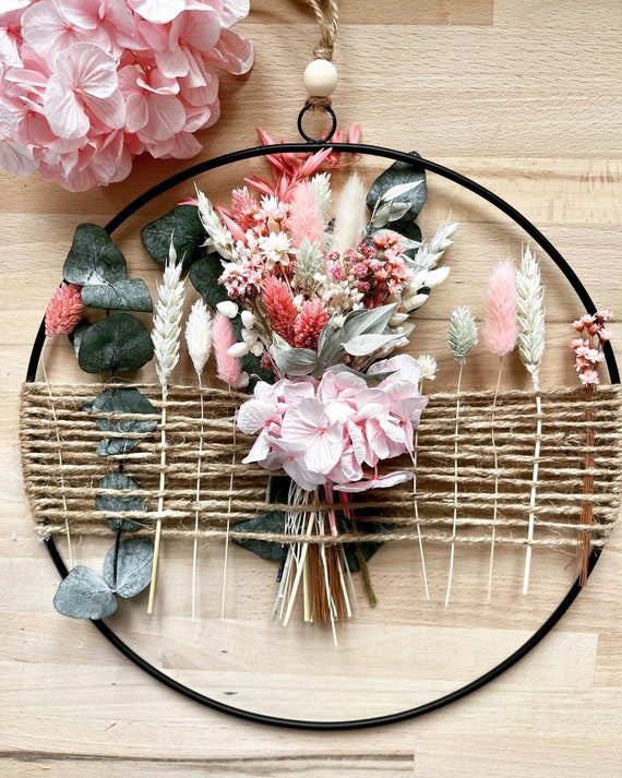 Flower Hoop, Dried Flower Ring, Metal Ring, Various Colors