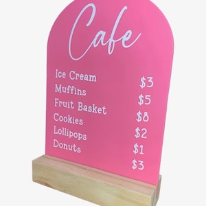 Cafe Cubby House Menu Cafe Menu Cafe Board Cubby House - Etsy