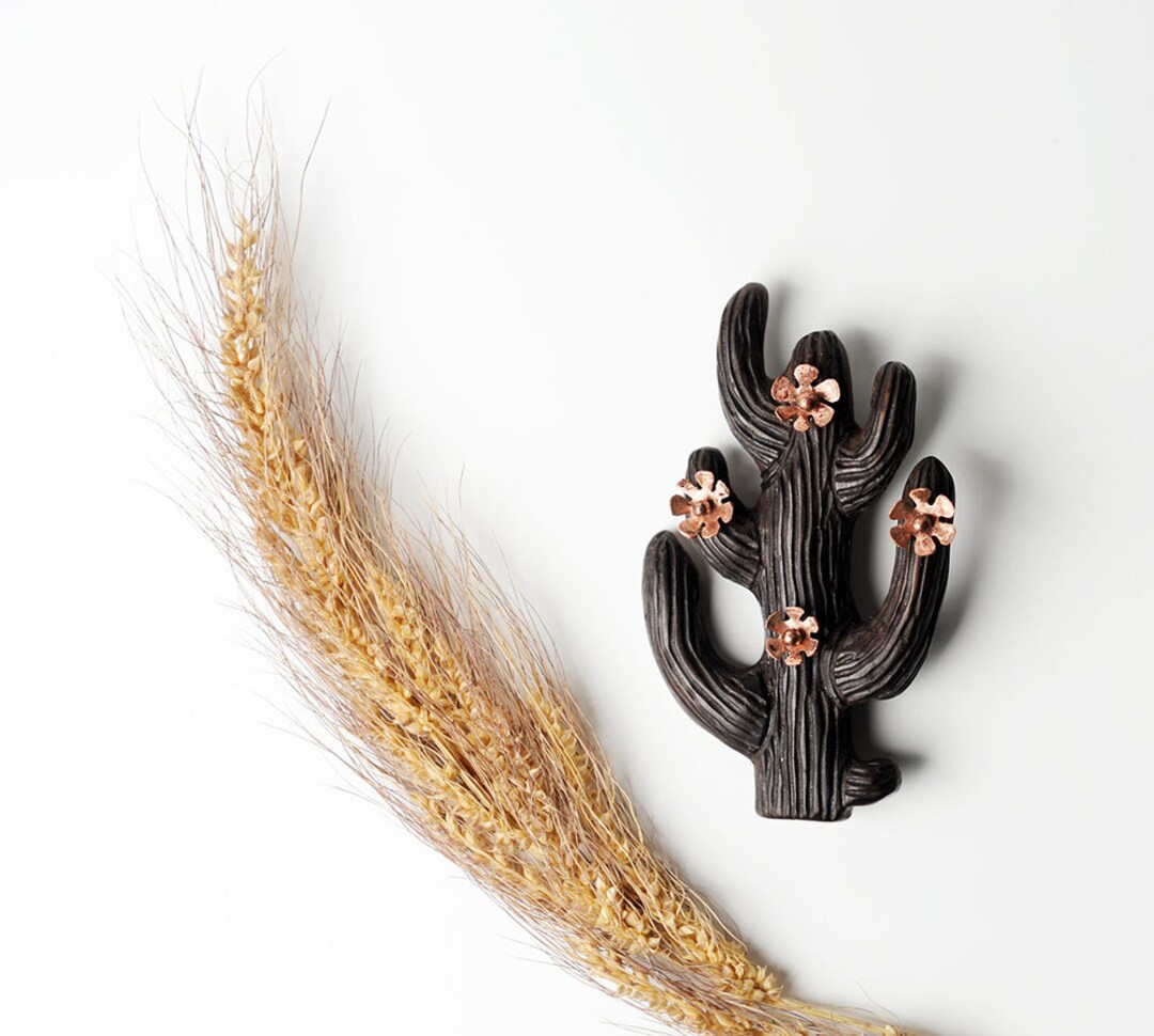 Wood Botanical Brooch Cactus, Gift Idea Brooch, Realistic Cactus Pin