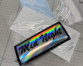 Mid Night Racing Spirit Holographic Vinyl Sticker