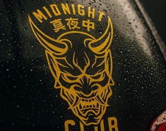 Midnight Club Sticker, Oni Demon Sticker, Car Side Graphics, JDM Car Accessories, Mirror & Door Livery, Waterproof Auto Sticker