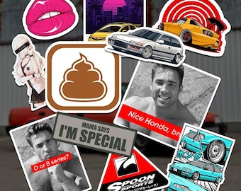 Car Sticker Set, Waterproof Decal Pack for Car, Moto, Laptop, Oracal Vinyl Stickers, UV Print, Durable Weatherproof Graphics 7 × 9 cm