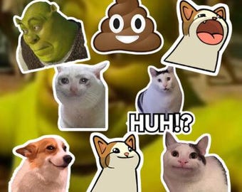 Meme Stickers Pack, Waterproof Stickers, Laptop Sticker Set, Funny Car Meme Decals, Aesthetic Vinyl Joke Stickers 7 × 9 cm