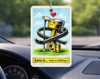Love Is Car Air Freshener – Cute Piston & Valve Design