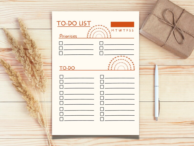 Boho to Do List Printable Daily to Do List Daily Task List - Etsy
