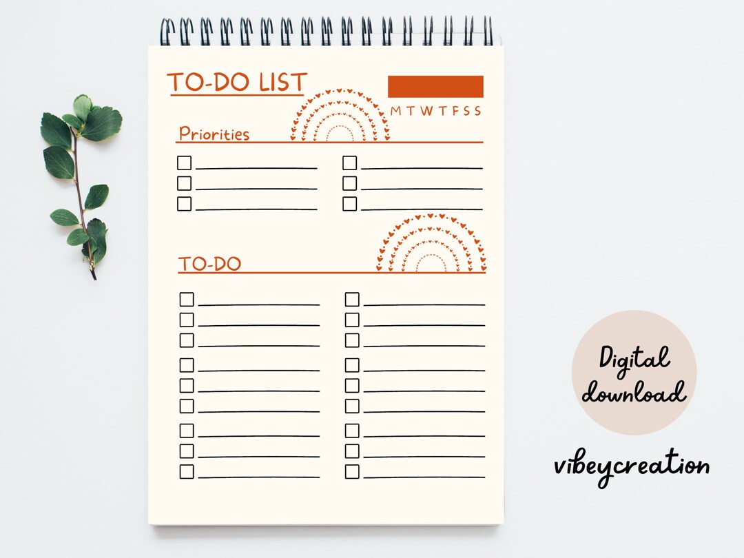 Boho to Do List Printable Daily to Do List Daily Task List - Etsy