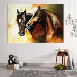 Horses Art Canvas Wall Decor,Horses Canvas Print, Multi Panels Home Decor,Horses Art, Modern Canvas Wall Decor