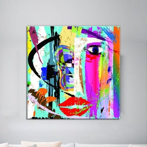 Picasso Style Print On Canvas, Oil Painting Canvas Print, Floating Frame Option, Modern Wall Art, Canvas Wall Set , Extra Large Wall Art