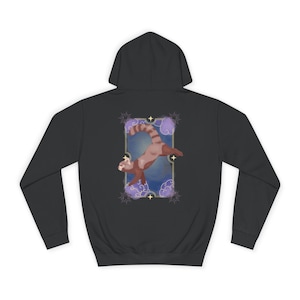 Le panda - carte de tarot panda rouge à capuche universitaire unisexe, sweat-shirt panda mystique, vêtements pour animaux de carte de tarot, sweat à capuche panda rouge,