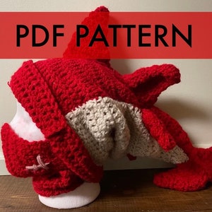 Shark beanie crochet pattern