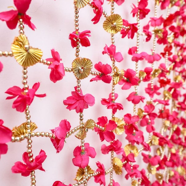 Bridal Entry With Pink , Yellow Color Phoolon Ki Chaddar for Bridal Entry/Decorative Garlands/Decorative Floral Wedding Color Customized