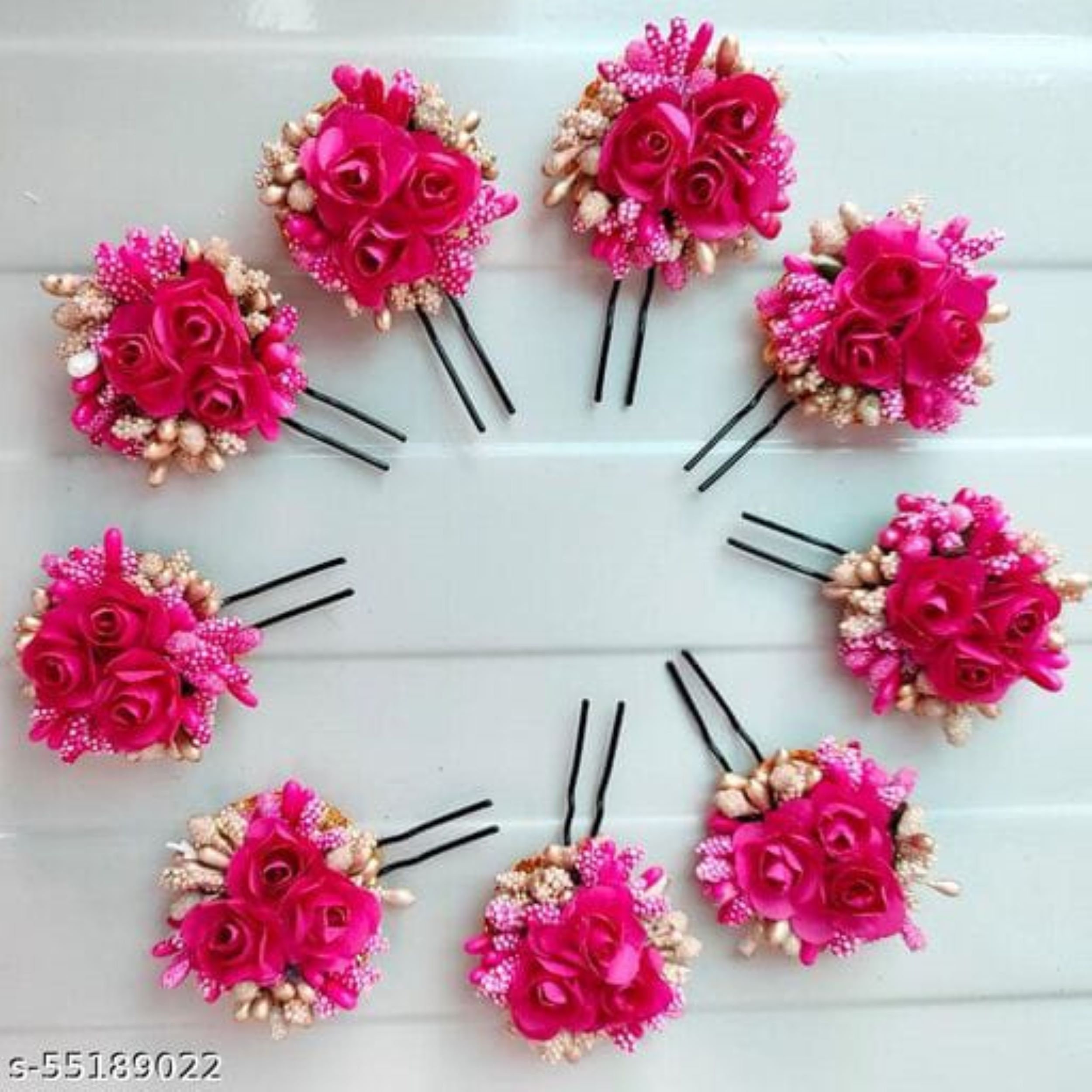 Buy Fully Flower hair Bun Pins Glitter Hair Brooch For Women 2 pcs online   Looksgudin