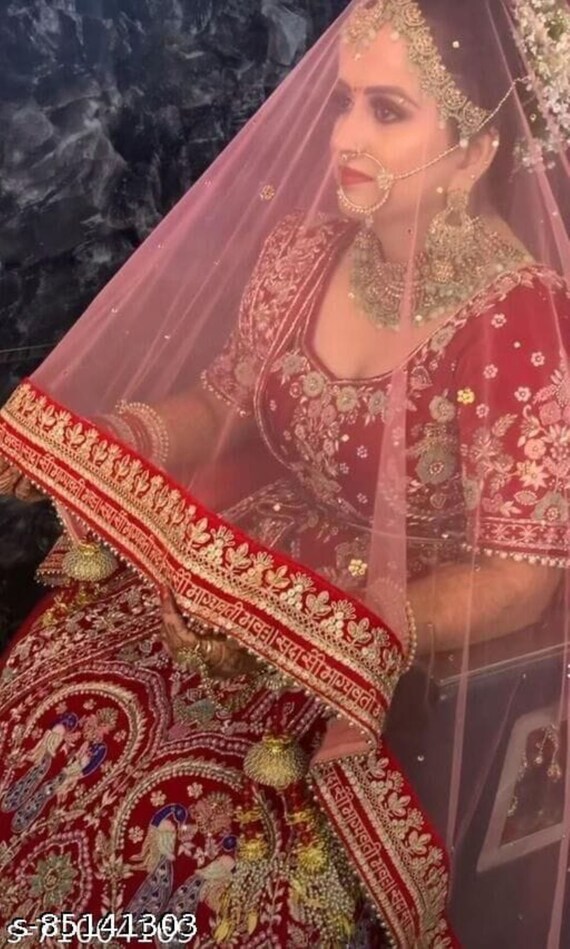 Peach Color Indian Wedding Dupatta Long Net Embroidered Scarf Punjabi Dress Dupattas With Zari Embroidery for Festival Chunni Lehenga Veil Etsy