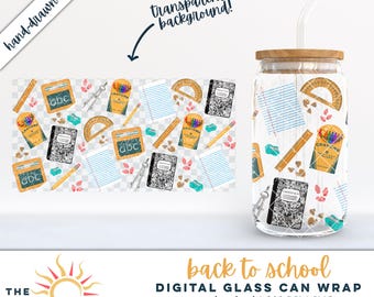 back to school glass can wrap digital download teacher gift glass can png school supplies wrap uvdtf sublimation printable classroom design