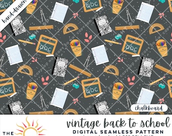 chalkboard school seamless pattern digital paper vintage classroom supplies png back to school diy teacher appreciation gift printable
