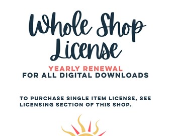 Whole Shop Commercial License for Bright Spots Design Co Digital Downloads - Annual Renewal Required