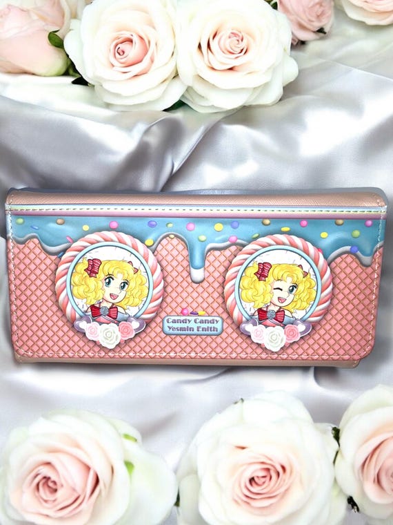 Candy Candy Personalized PU Leather Wallet & 15oz Ceramic Mug Gift Set – Cute Anime Girl Design, Custom Name Gift for Fans.