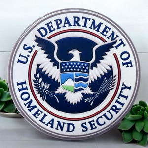 US Customs and Border Patrol drink coaster with Matching Cup.
