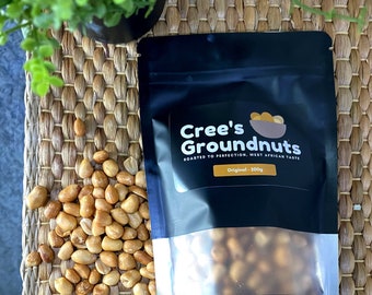 Cacahuetes tostados, cacahuetes - Hechos a pedido - Fresco, Crujiente, Sabroso, Ahumado, Estilo de África Occidental, Sabor