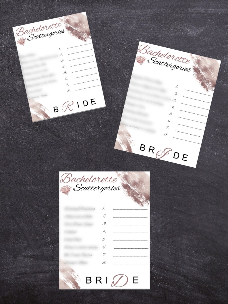 Bachelorette Scattergories | Dirty Scattergories | Girls Night Game ...
