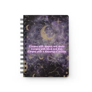Carnet à reliure spirale All Souls Trilogy, A Discovery of Witches Bookish Gifts, Matthew et Diana Cahier à couverture rigide