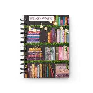 Journal à reliure spirale J'ai vécu mille vies - Cadeaux pour les amateurs de livres, articles de bibliothèque, livres livresques Carnet cartonné