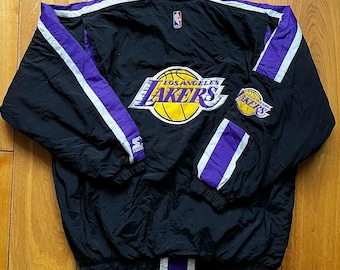 Chaqueta de titular de la NBA de Los Angeles Lakers, década de 1990, talla XL
