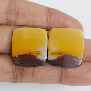 Natural Mookaite Jasper, 22x20x4 mm. 37.20 Crt. Designer Matching Pair gemstone Mookaite jasper pair for making Jewelry Earring.