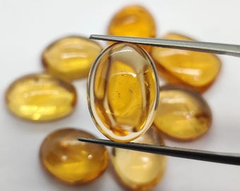 Natural  Citrine Gemstone, Oval Shape Cebochon, Stone Size 12-16 MM, 68.carrot, lemon topaz loose gemstone, jewellery Making Gemstone,