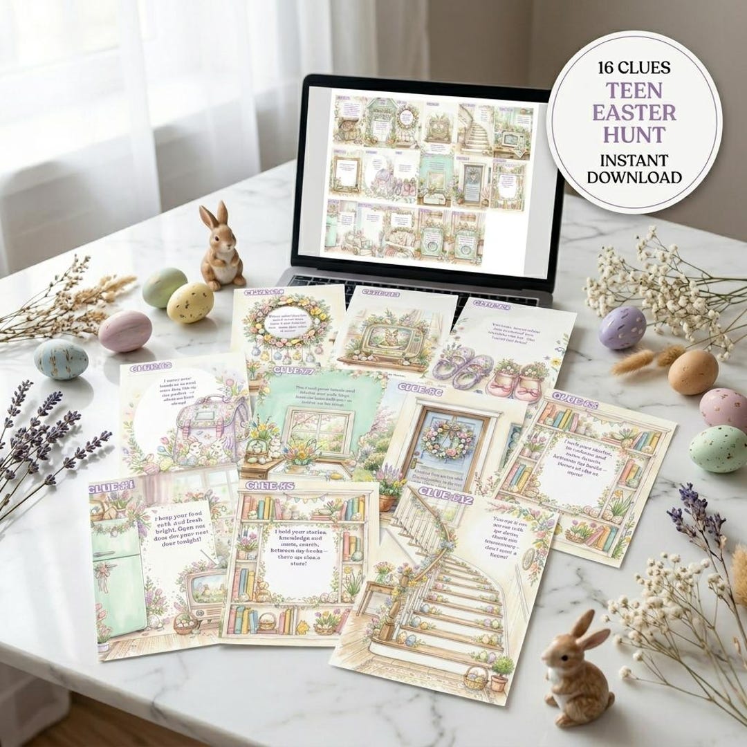 Teen Easter Treasure Hunt Printable, Easter Scavenger Hunt Teens Tweens ...