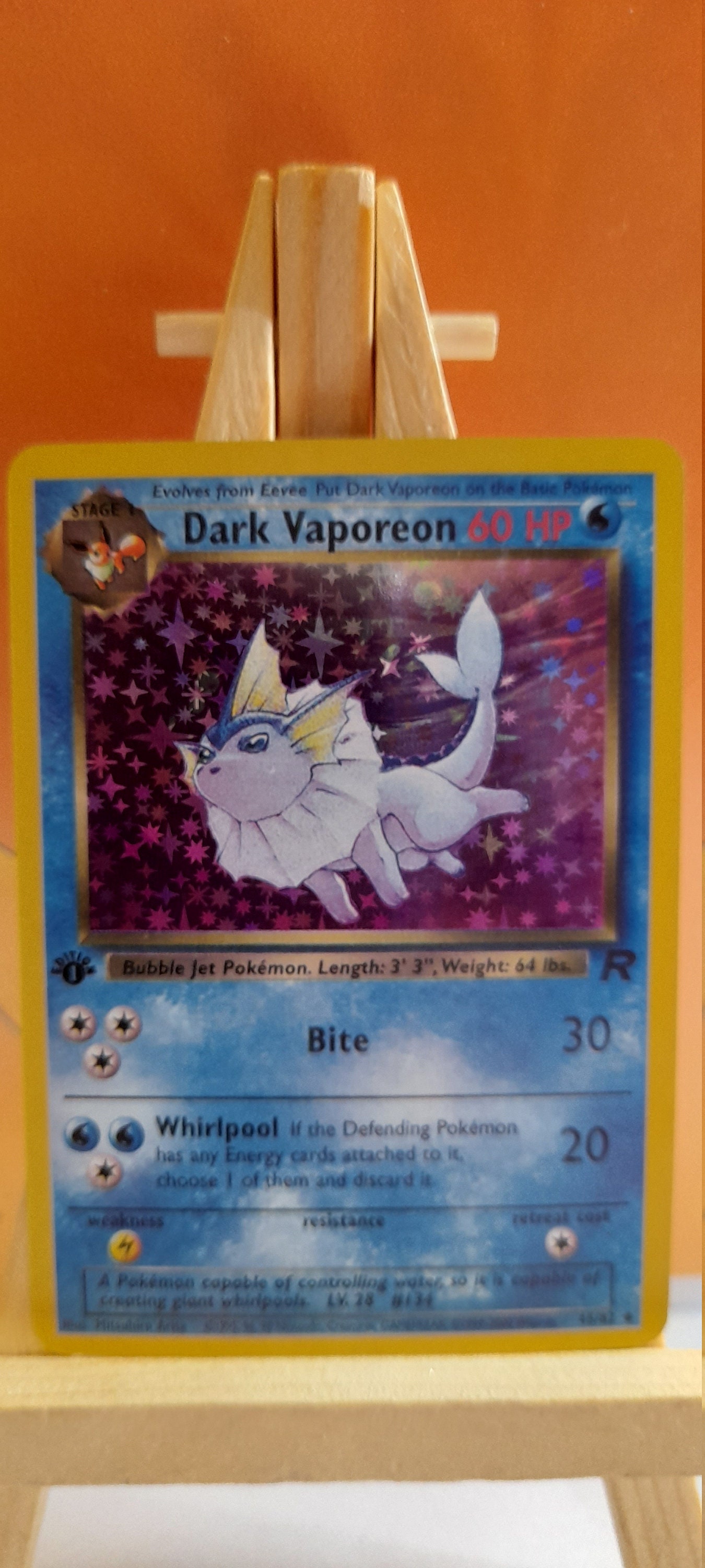 Card Pokémon Dark Vaporeon 45/82 Edition 1 English Version - Etsy