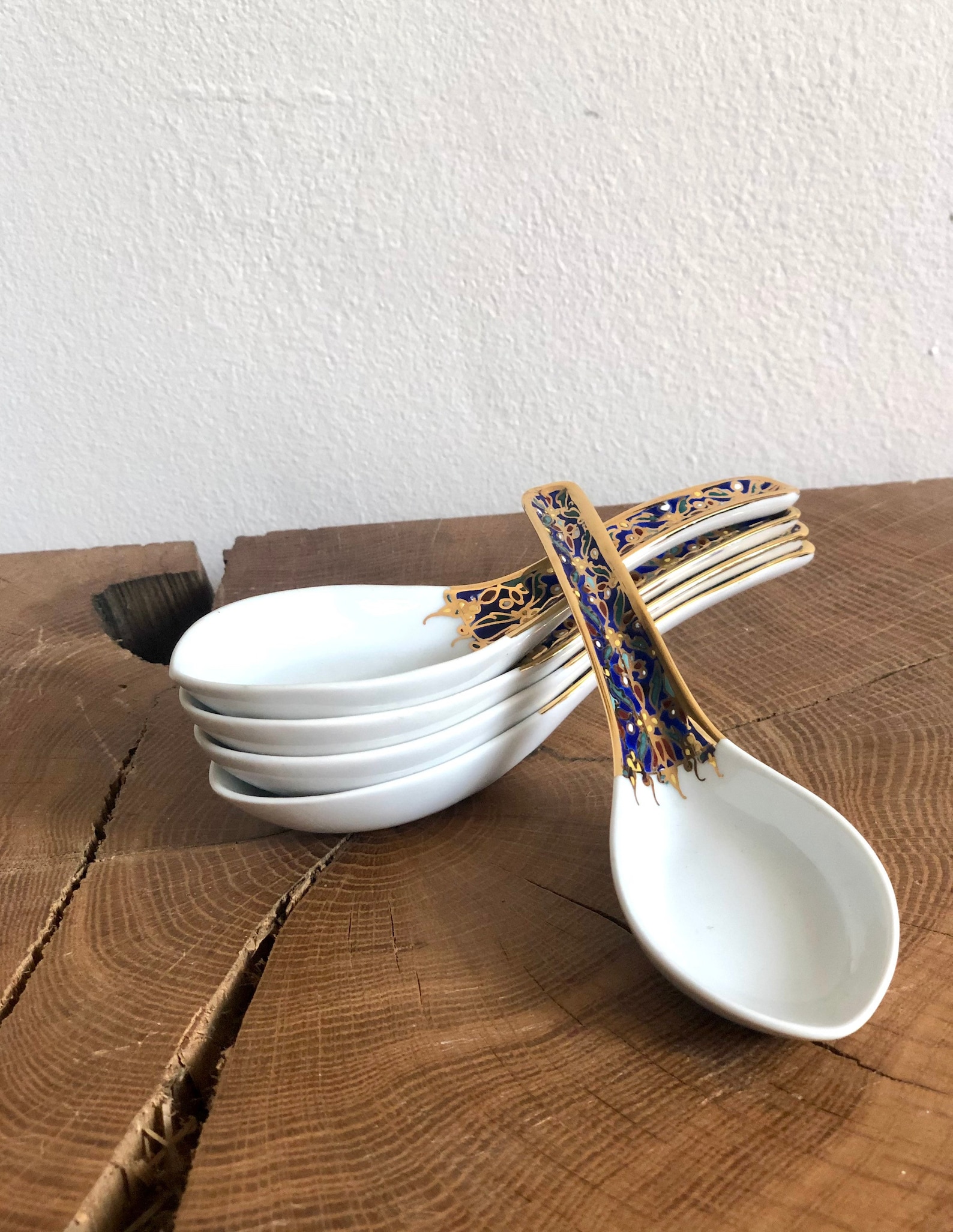 Thai Soup Spoon A Set of Five Thai Benjarong Hand Painted Etsy