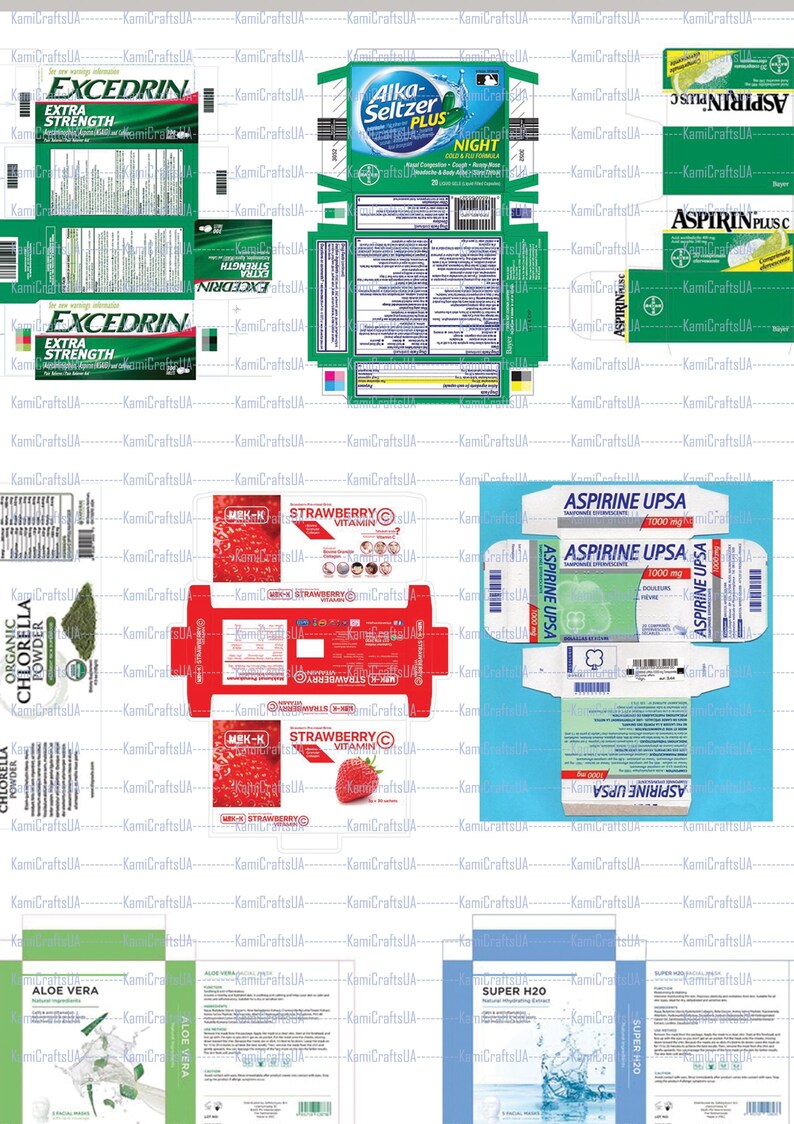 27 Printable Miniature Medicines for Dollhouse 1:6 Scale. Miniature ...