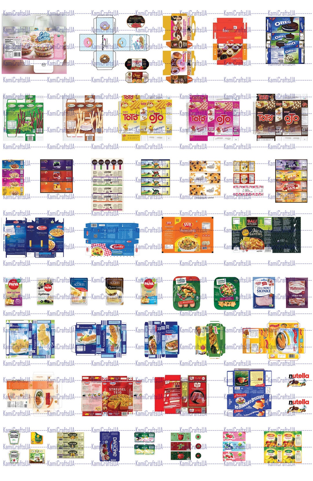 Printable Food Packaging for Miniature Dollhouse 112 Scale Miniature