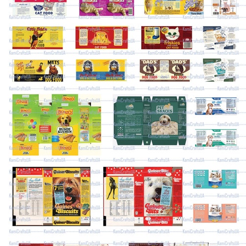 Miniature Pet Food Packaging Printable Sheet Dollhouse - Etsy