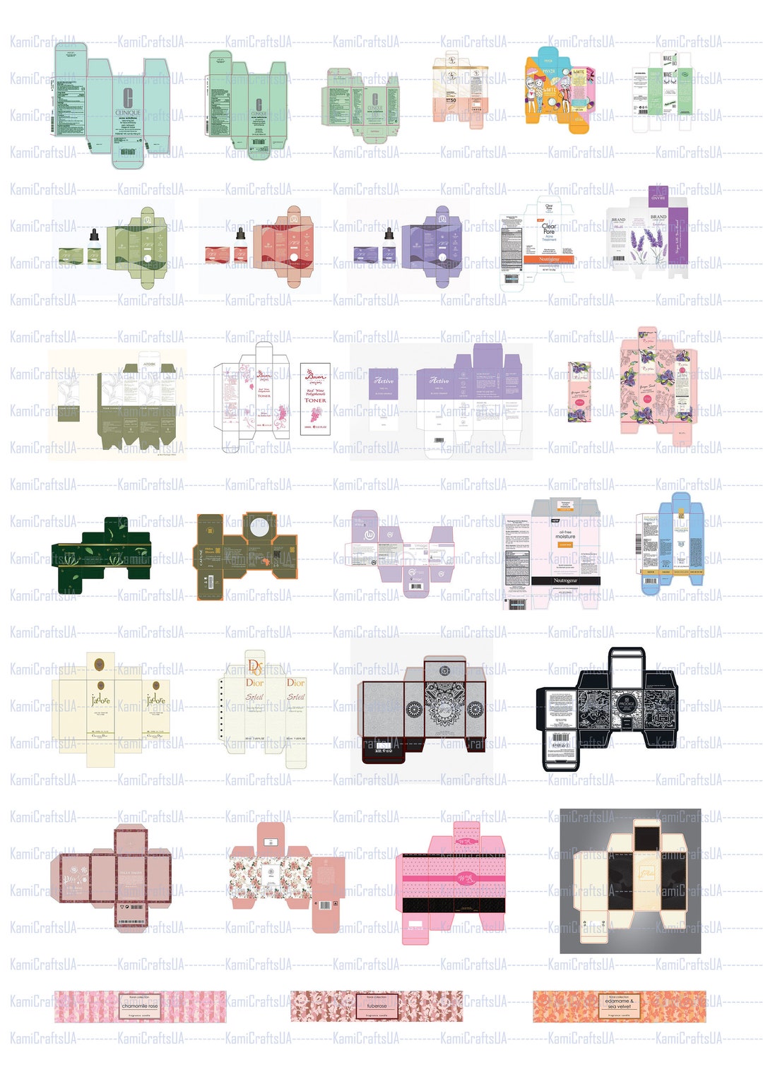 Printable Miniature Cosmetics and Perfume for Miniature Dollhouse 1:12 ...