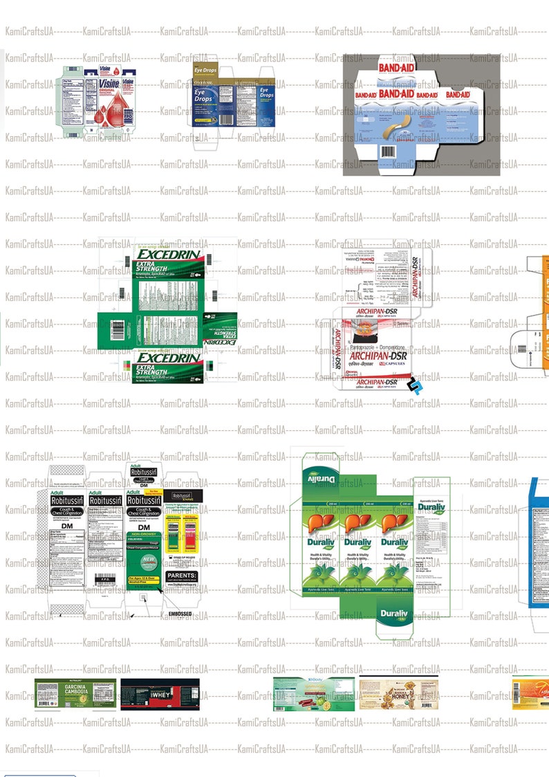 55 Printable Miniature Medicines for Dollhouse 1:12 Scale - Etsy