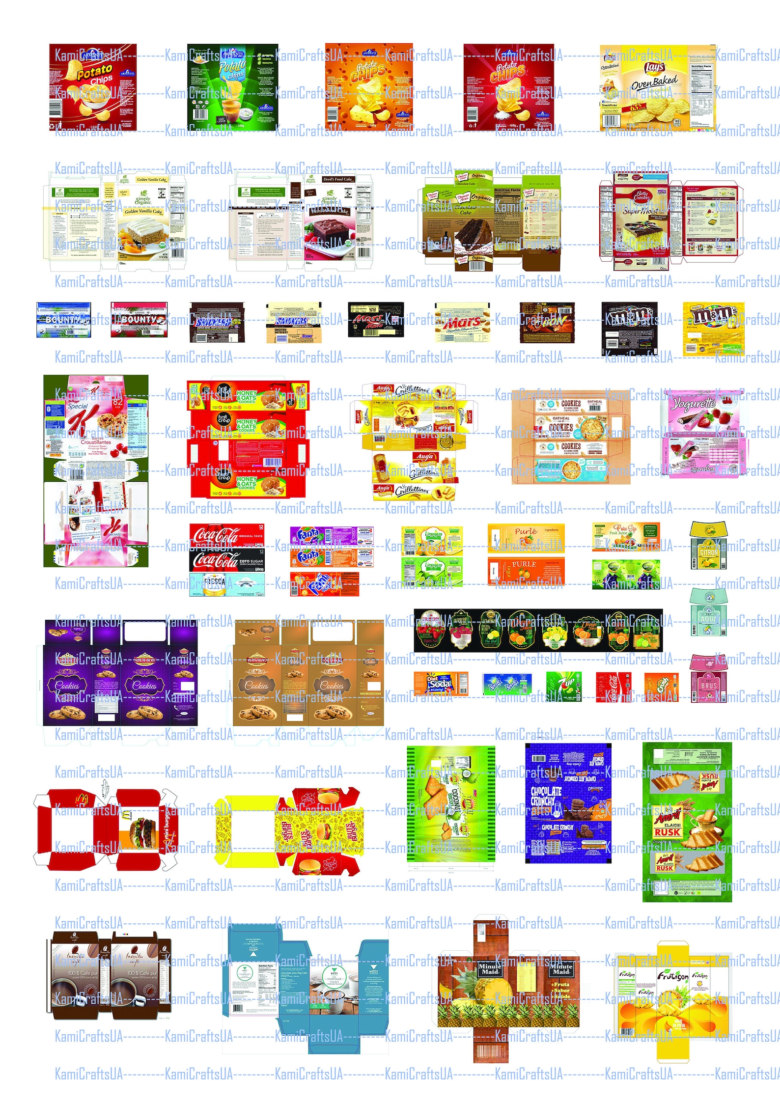 60 Printable Miniature Food Packaging for Miniature Dollhouse 1:12 ...