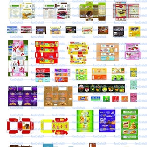 60 Printable Miniature Food Packaging for Miniature  Dollhouse 1:12 scale | Miniature Food and Drinks | DIY Grocery Store | Digital File