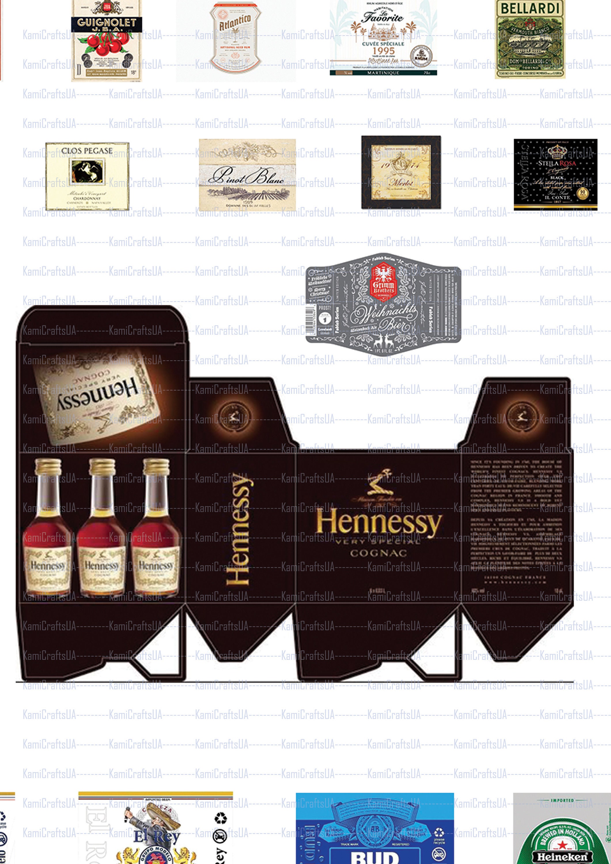 Printable Miniature Packaging Wine, Champagne, Beer Labels for ...