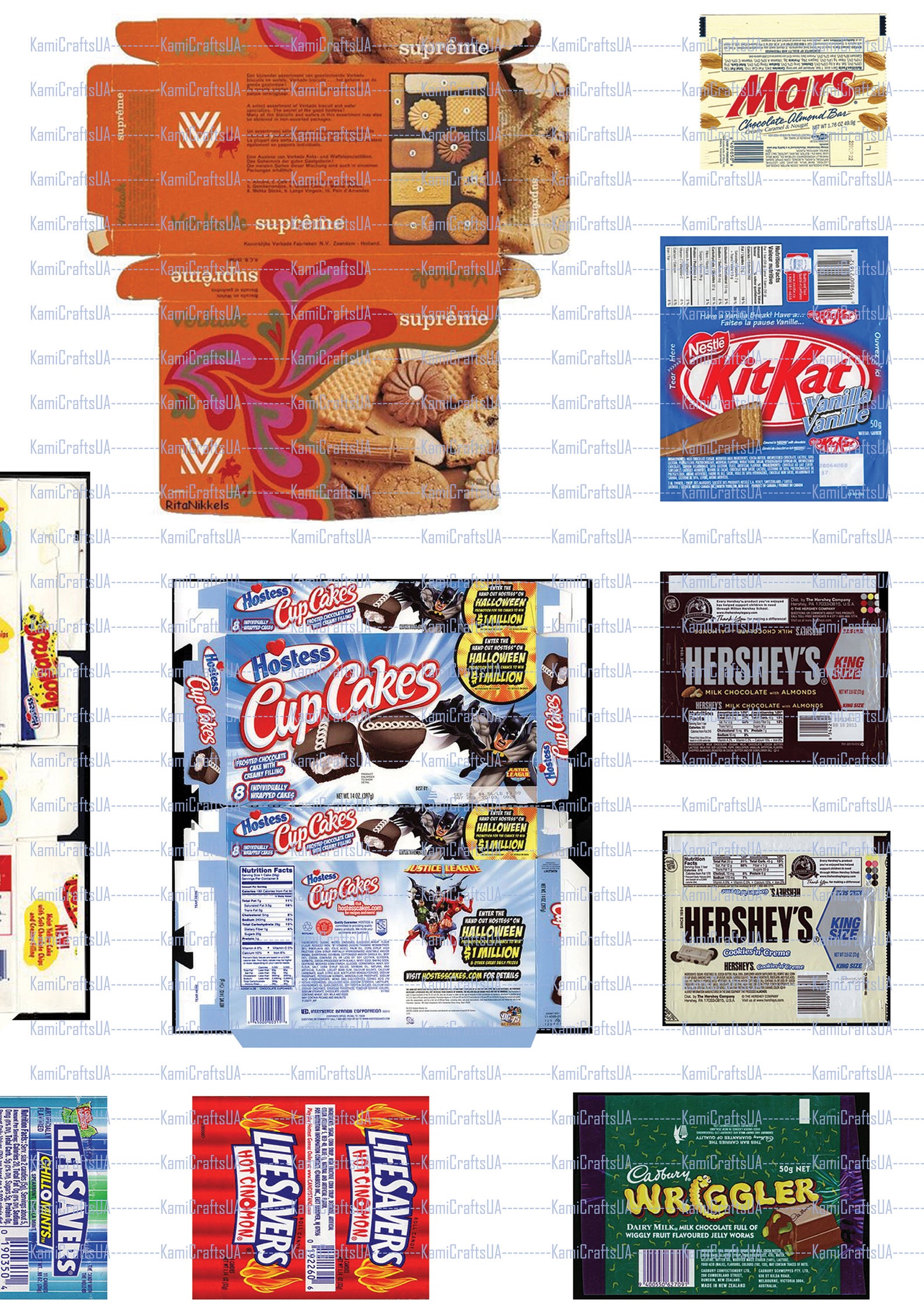 Printable Miniature Candy Bar for Miniature Dollhouse 1:6 Scale Printable Miniature Food ...