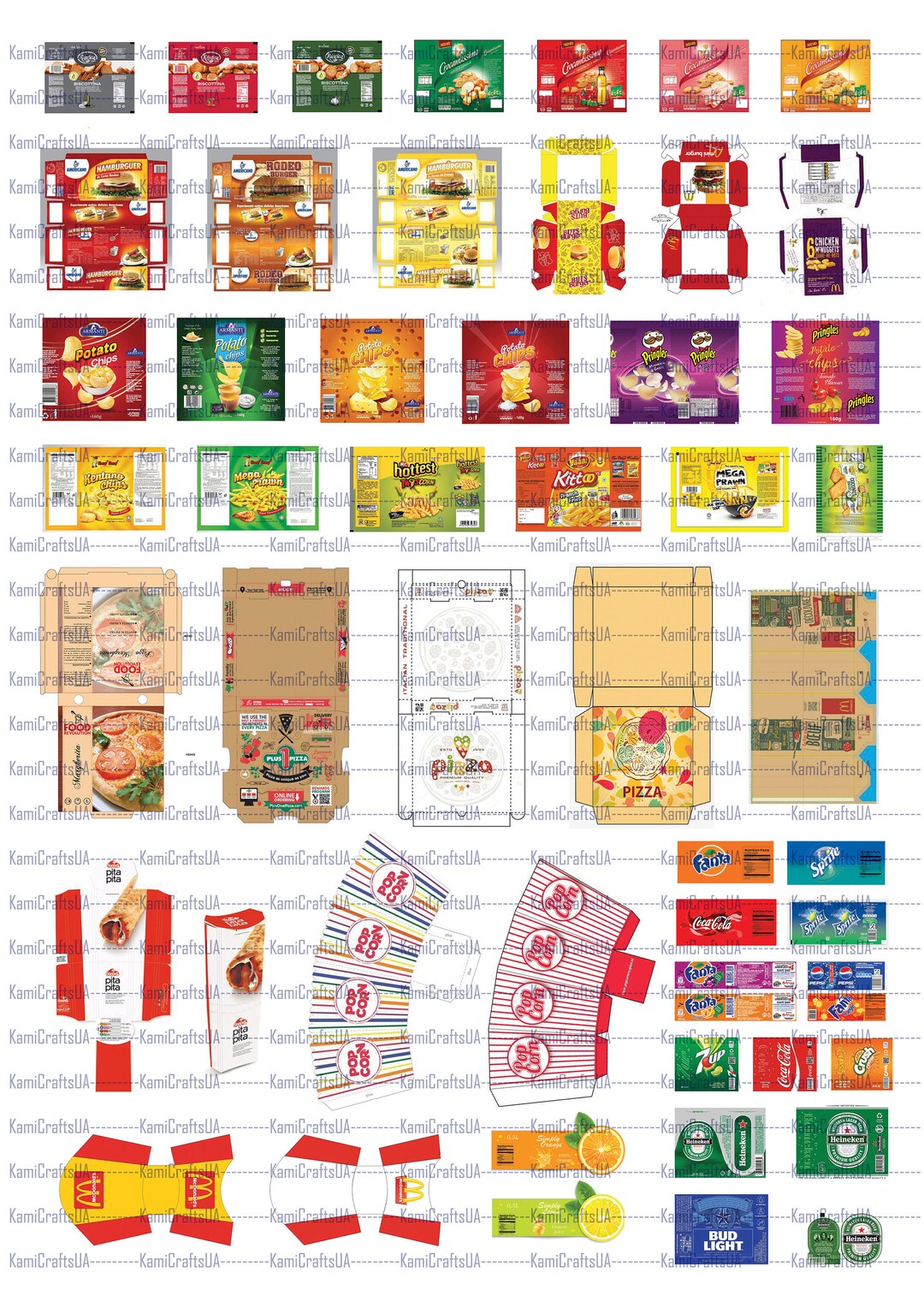 50 Printable Miniature Food Packaging For Miniature Dollhouse 1 12