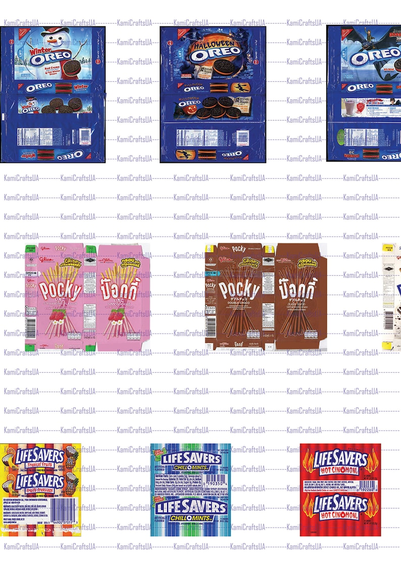 65 Printable Miniature Candy Bar Packagings for Miniature Etsy