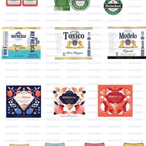 Printable Miniature Packaging Wine, Champagne, Beer Labels for ...