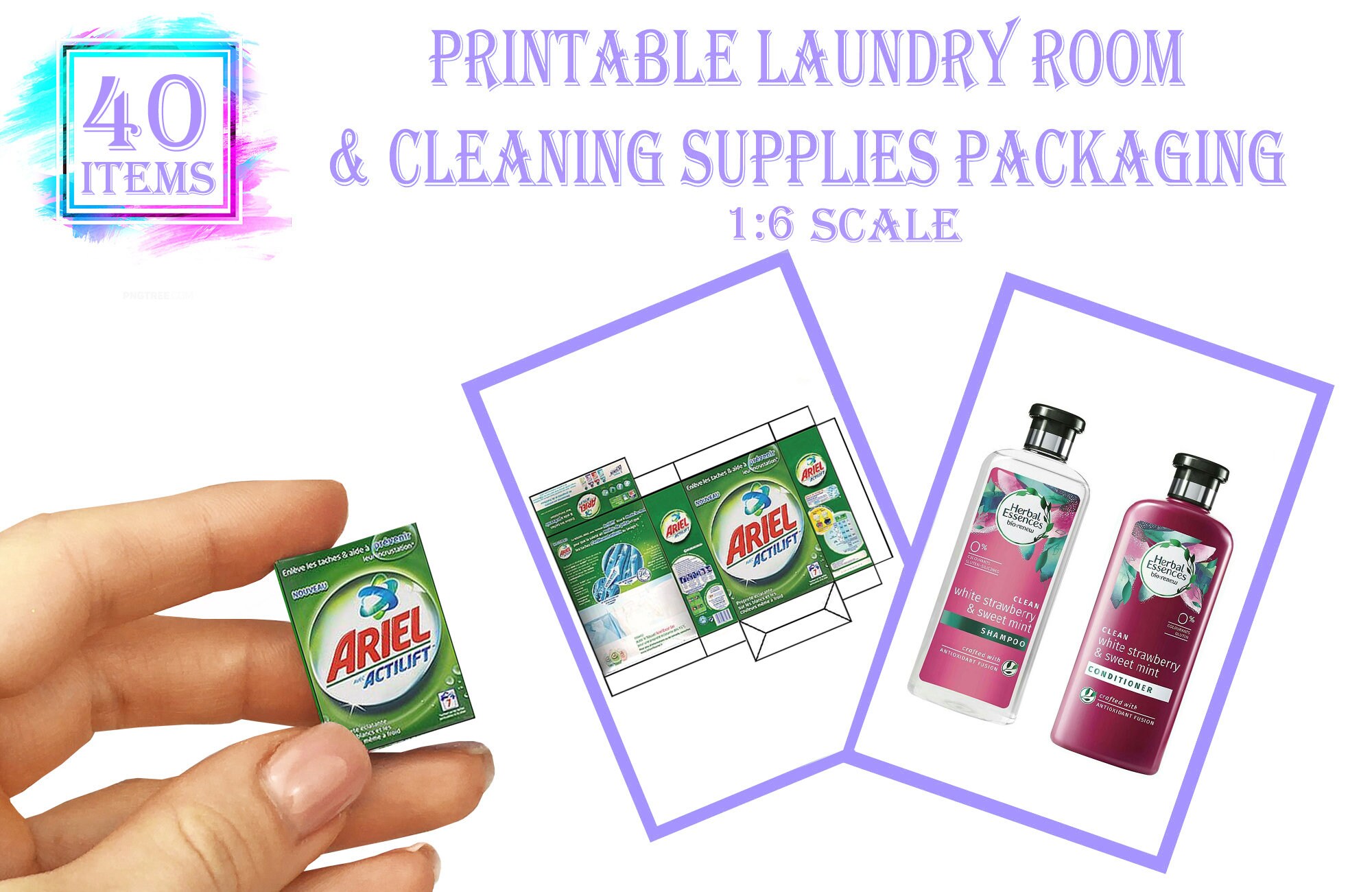 Laundry Room & Cleaning Supplies Packaging for Miniature Etsy