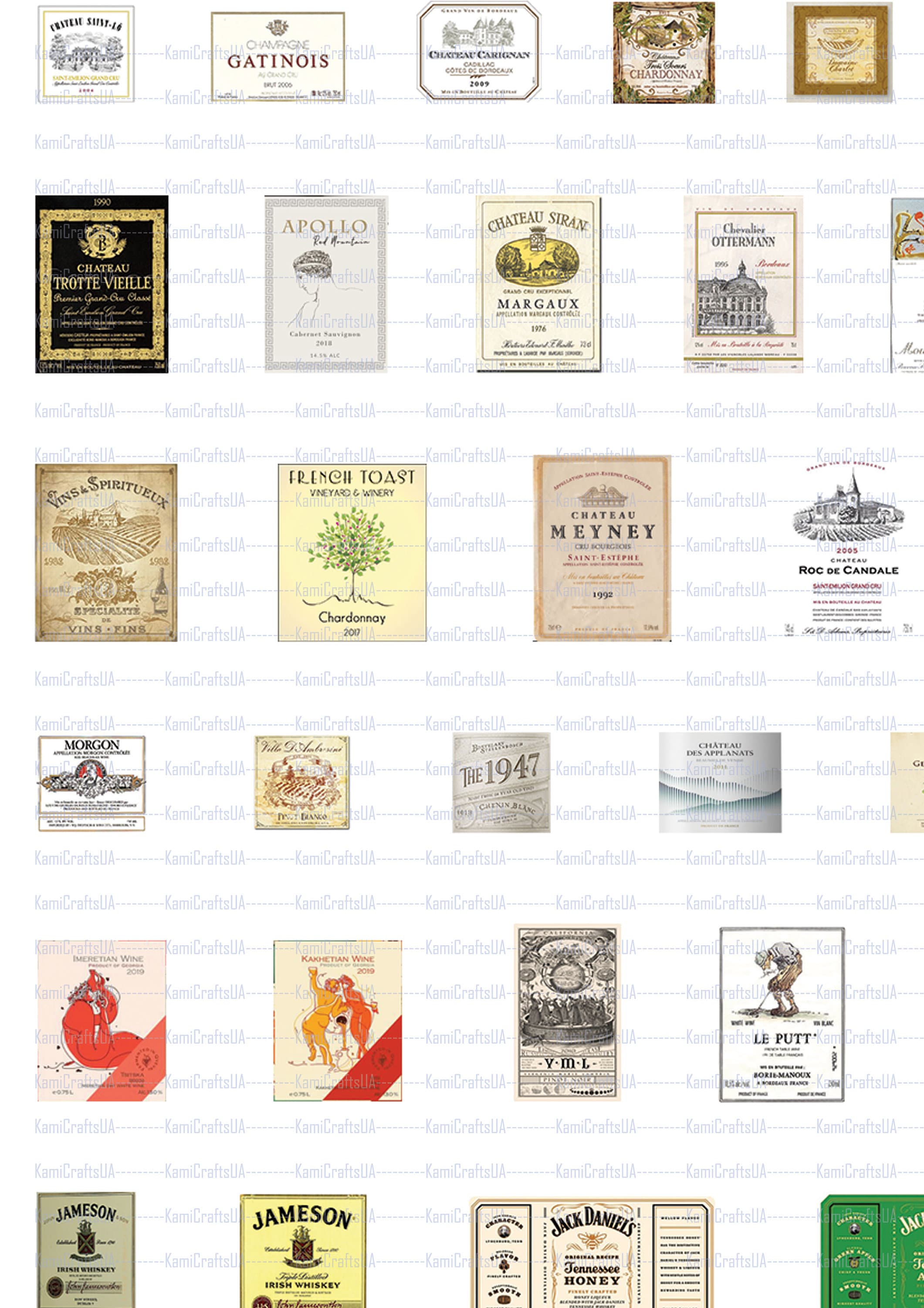 Printable Miniature Packaging Wine, Champagne, Beer Labels for ...