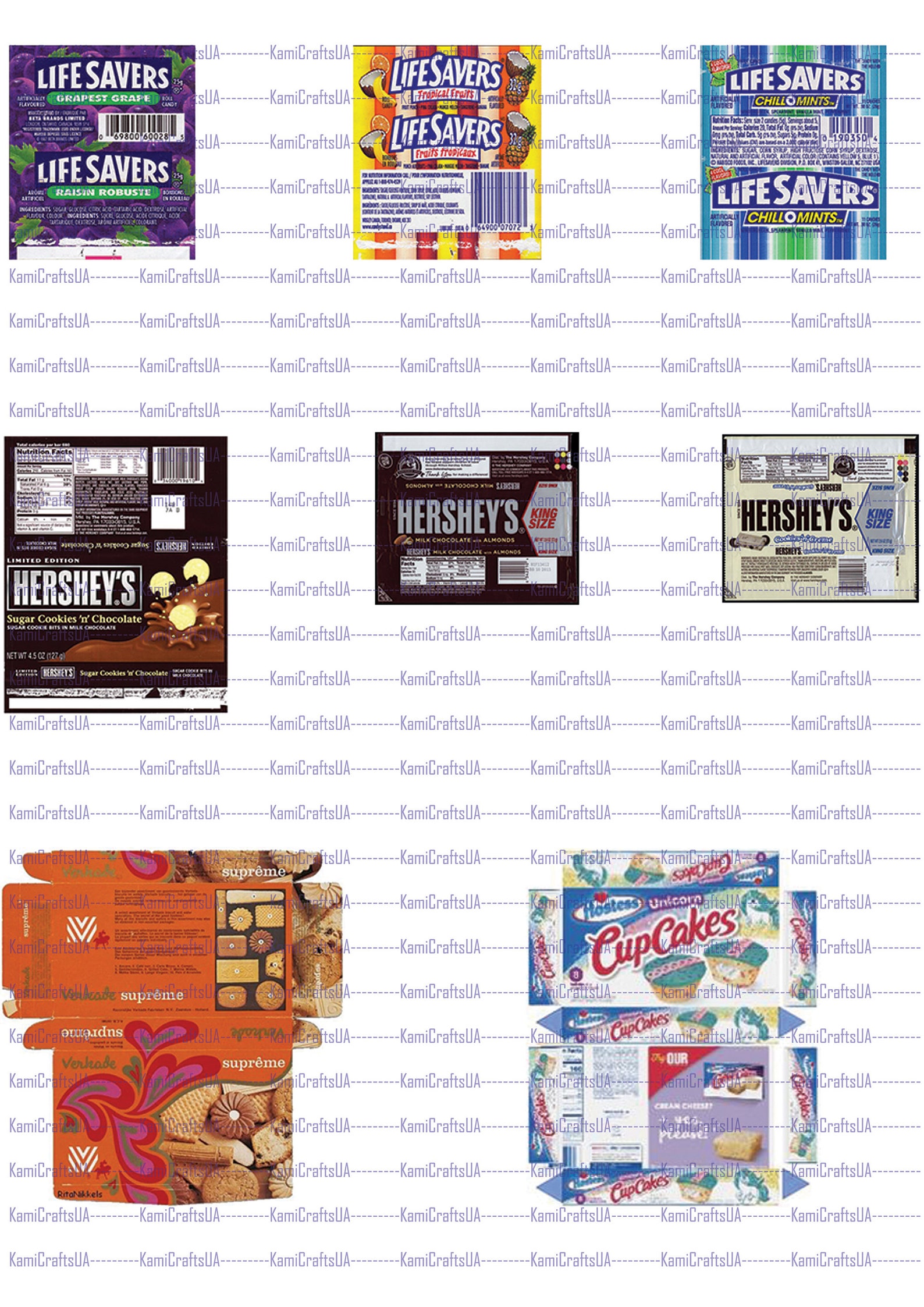 65 Printable Miniature Candy Bar Packagings for Miniature Dollhouse 1: ...