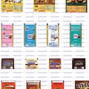65 Printable Miniature Candy Bar Packagings for Miniature Dollhouse 1:12 Scale Printable ...