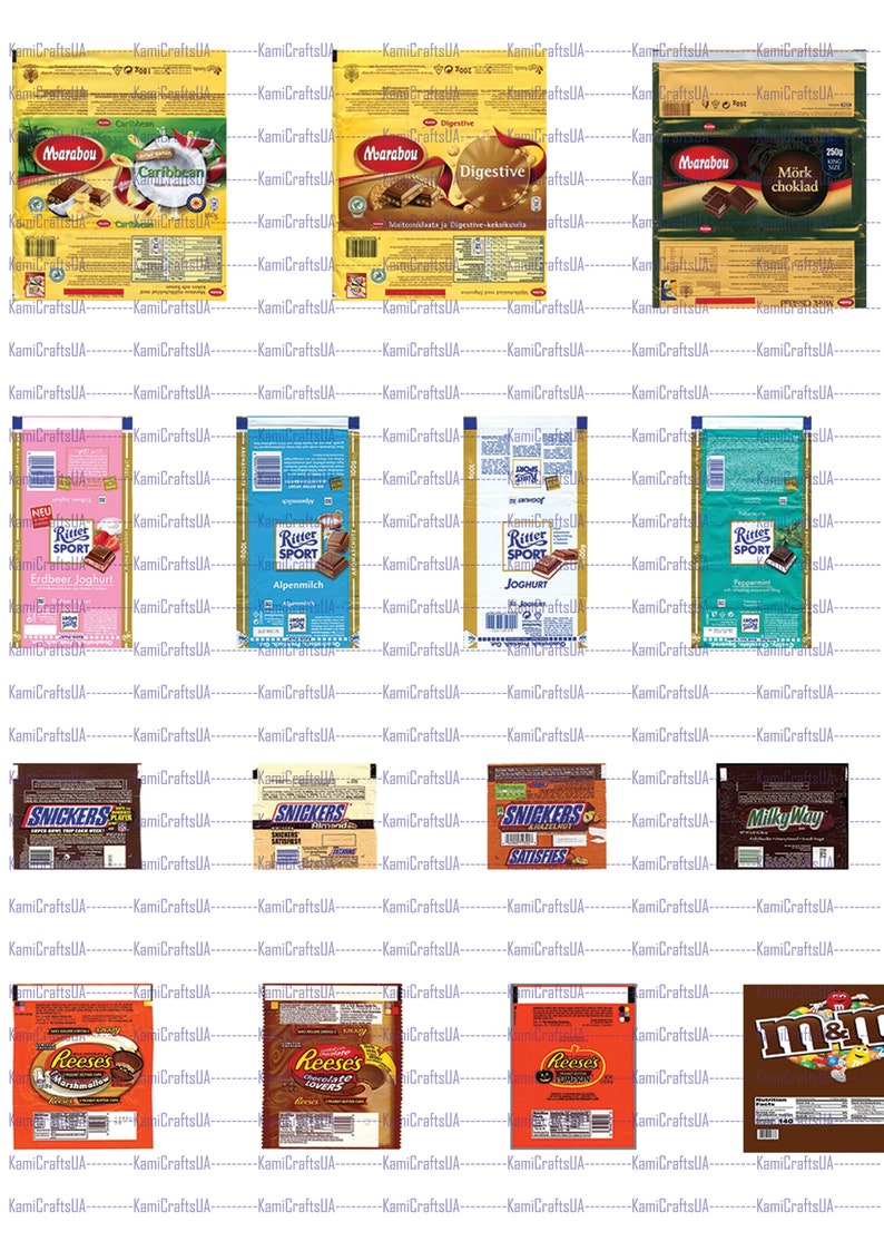 65 Printable Miniature Candy Bar Packagings for Miniature - Etsy